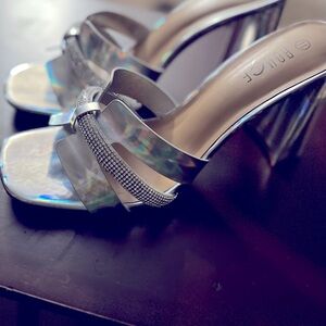 Silver heel sandals size 11